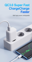 JELLICO wall charger A77 22,5W 1xUSB QC3.0 + cable USB-C White